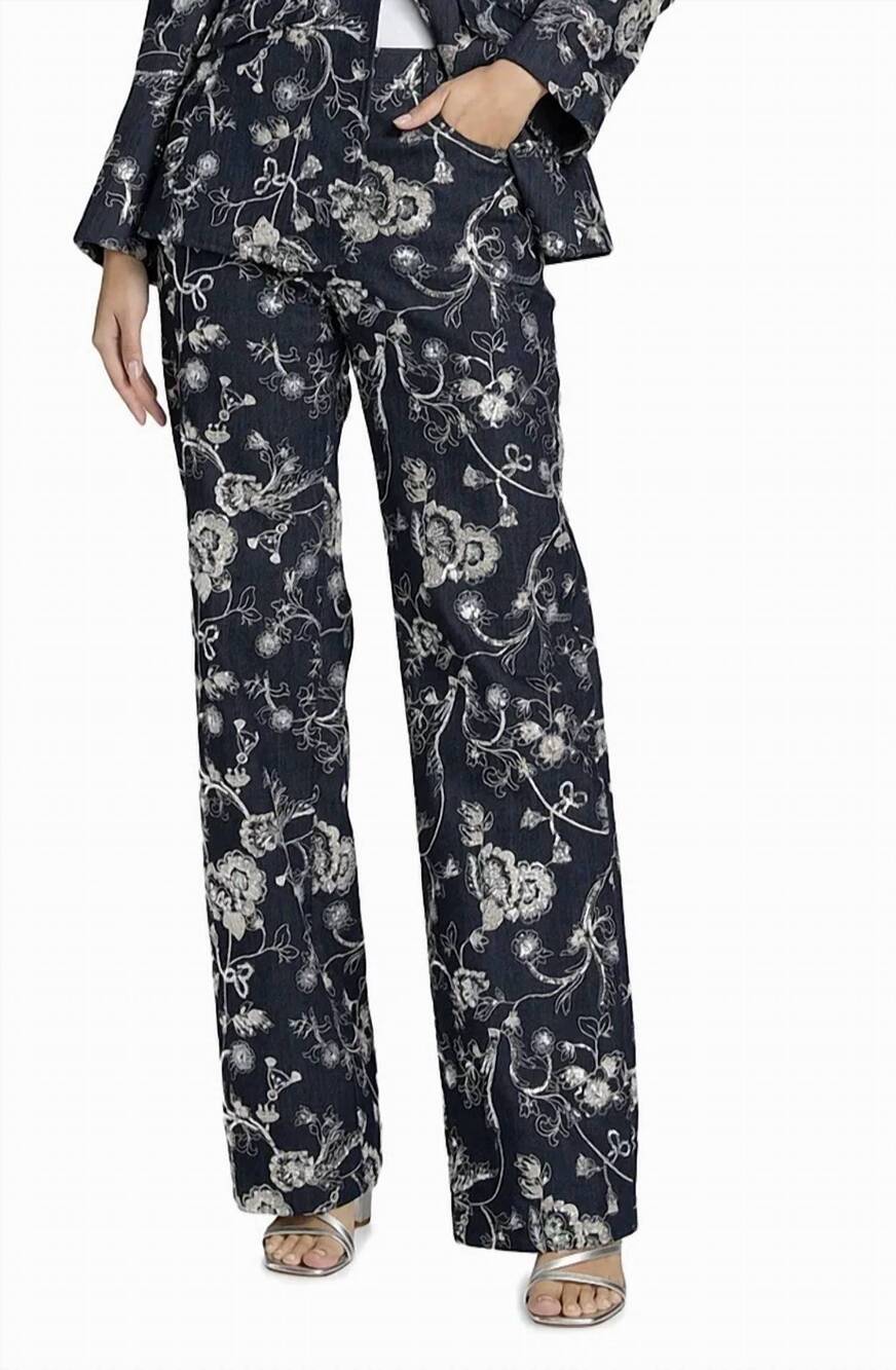 NEW CINQ A SEPT garden embroidered denim nolita jeans